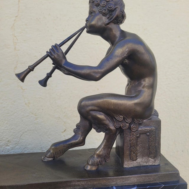 JD Guirande, Nude Dancer with Thyrsus, 20th Century, Bronze & Marble For Sale - Image 3 of 18