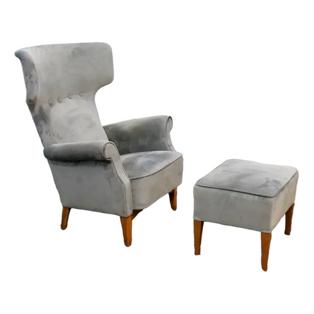 Set of Model FH 8023 Wingback Hammer Chair by Fritz Hansen for Dania 1950 For Sale