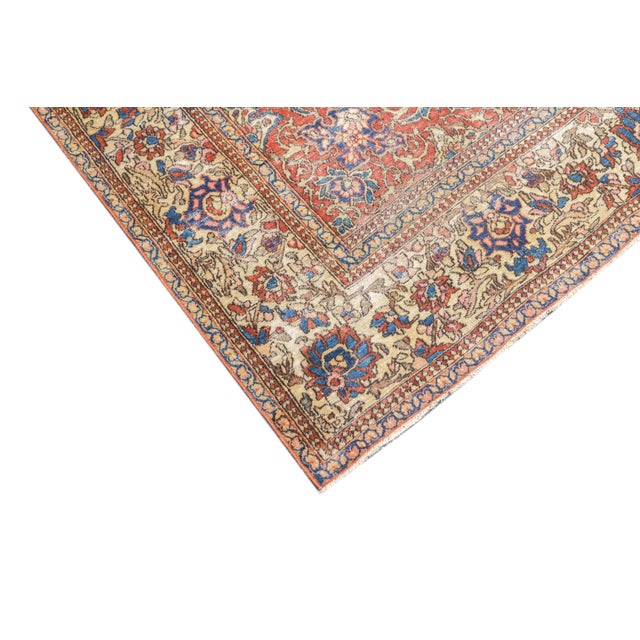 Traditional Antique Persian Isfahan Rug 4’2" X 6’7" For Sale - Image 3 of 12