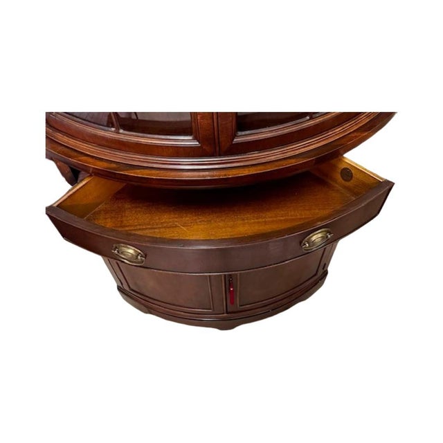 Brown Vintage Circa 1950's Georgian Style Mahogany Corner China Cabinet For Sale - Image 8 of 15