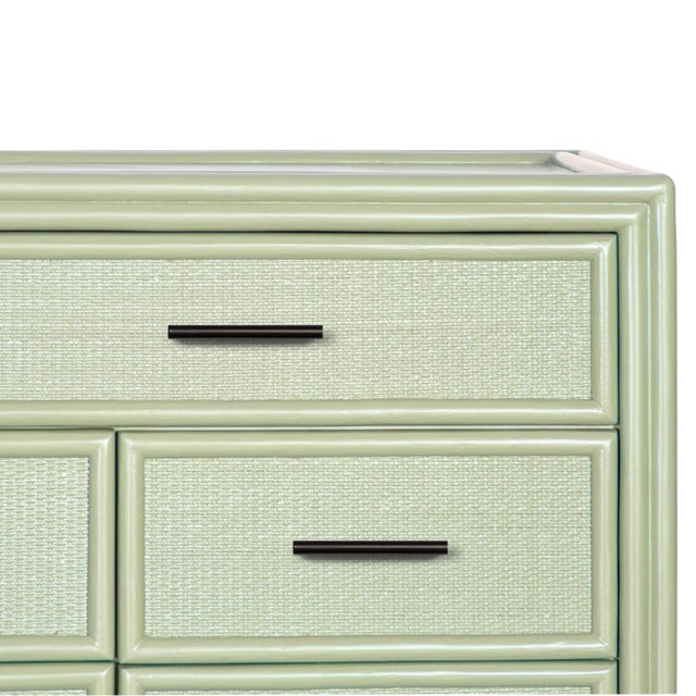 David Francis Bermuda Eight-Drawer Dresser - Celery Green For Sale - Image 4 of 9