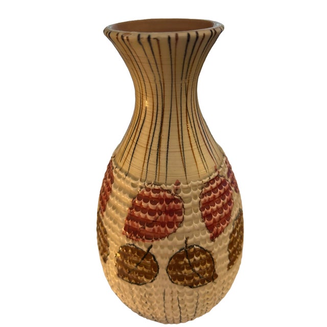 1960s Vintage Fanciullacci Complex Texture Glazed With Sgraffito With Leaves For Sale - Image 5 of 7