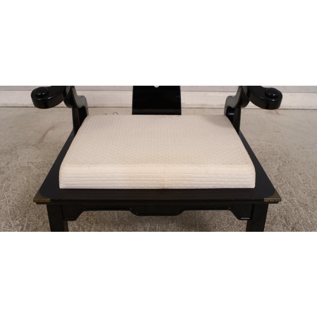 Pair Pallavisini Asian Inspired Mid Century Modern Black Chairs For Sale In Philadelphia - Image 6 of 12