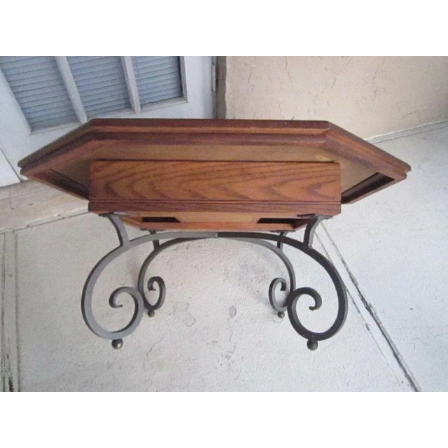 Vintage octagonal dark color wood coffee table with storage underneath Style: Traditional Color: Brown Dimensions: 41" W x...
