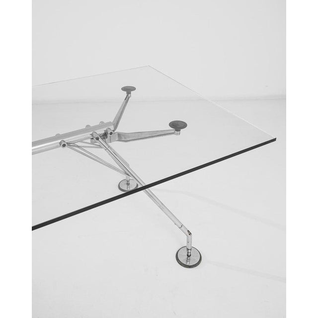 1980s Italian, Metal and Glass Table by Norman Foster For Sale - Image 5 of 10