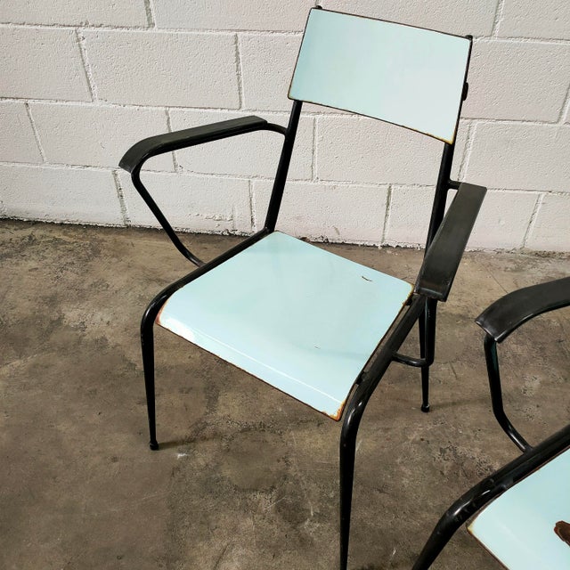 1970s Vintage Black Steel Dining Chair from Vitriform, Spain, 1970 For Sale - Image 5 of 8