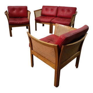 Vintage Danish Chairs and Sofa from CFC Silkeborg, 1980, Set of 3 For Sale
