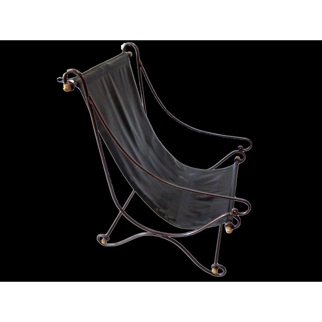 Pair of Mid Century Sling Lounge Chairs For Sale - Image 4 of 8