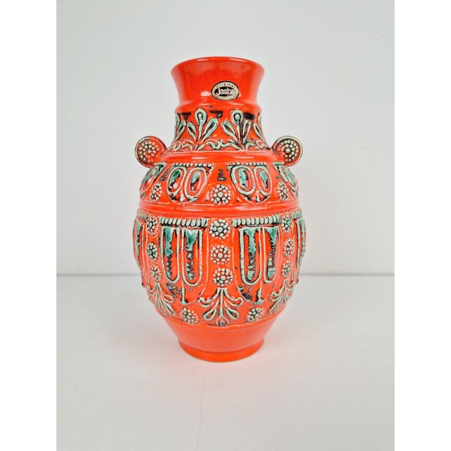 Green Vintage Fat Lava 1590 Vase in Ceramic from Jasba, West-Germany, 1970s For Sale - Image 8 of 8