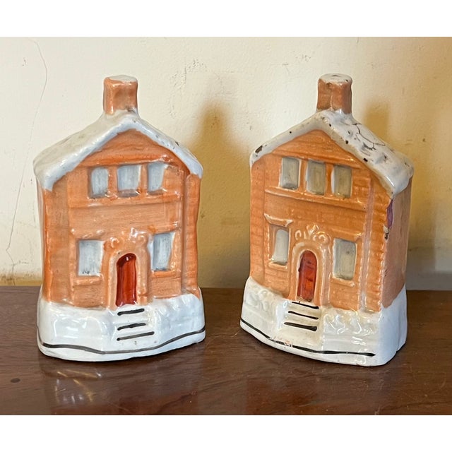 Antique 19th Century English Staffordshire Brick Cottage Coin Banks Circa 1860 - A Pair For Sale - Image 9 of 14