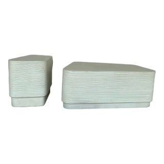 Organic Modern Indoor/Outdoor Concrete and Sand Cocktail Tables Set of 2 For Sale