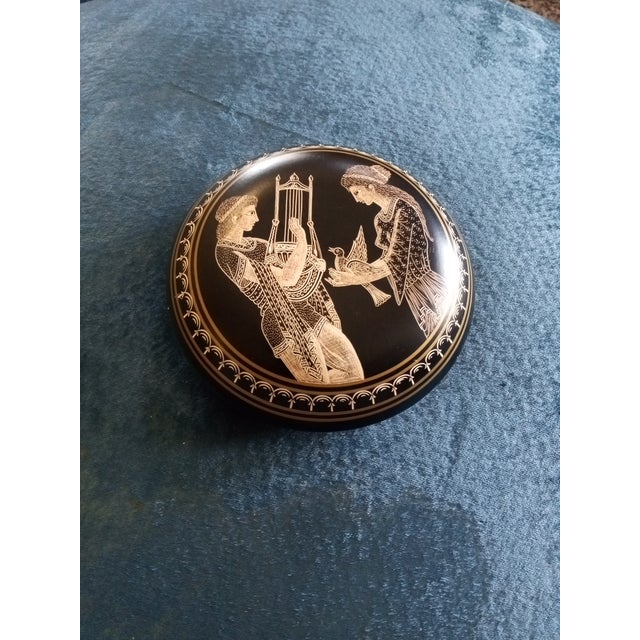 1970s Exquisite Handmade Bailas Pottery From Greece Trinket Box For Sale - Image 4 of 7