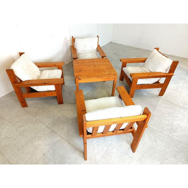 Vintage Pinewood Armchairs, 1980s, Set of 4 For Sale - Image 6 of 12