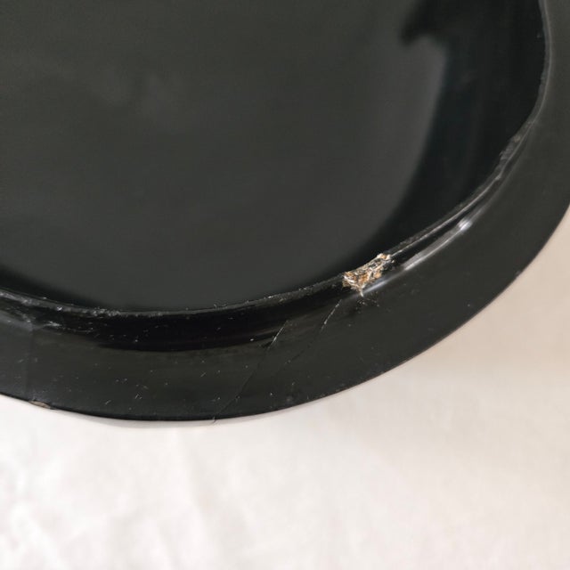 Vintage Chinese Black Lacquer Box Mother of Pearl Inlay Box Set of Two Square For Sale - Image 11 of 17