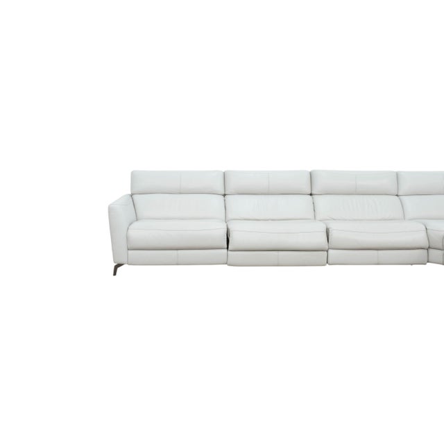Natuzzi Italia Leather Power Reclining Sectional Sofa For Sale In Denver - Image 6 of 10