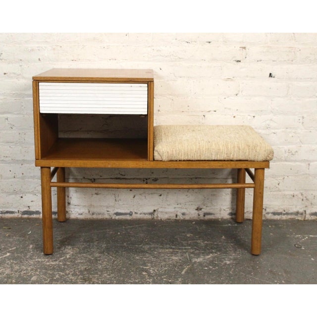 Mid-Century Telephone Bench Designed Attributed to Raymond Lowey for Mengel Furniture Co. For Sale - Image 11 of 14