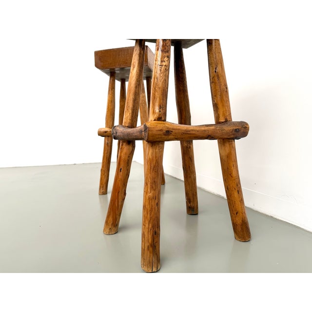 Brutalist Bar Stools, France, 1950s, Set of 2 For Sale - Image 10 of 18