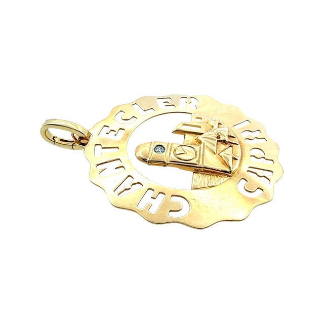 Metal Chantecler Capri 18k Large Logo Piazzetta Charm For Sale - Image 7 of 9