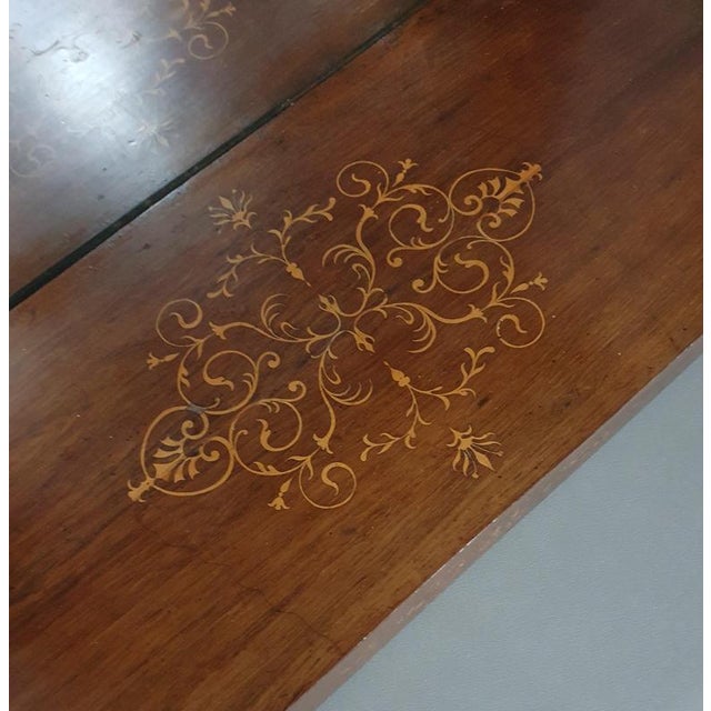 Brown French Trumeau Side Table with Wood Inlay, 1830s For Sale - Image 8 of 18