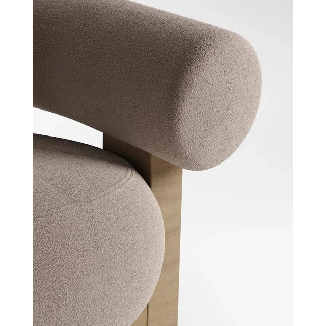 Modern Cassette Armchair in Taupe Boucle by Collector Studio For Sale - Image 4 of 6