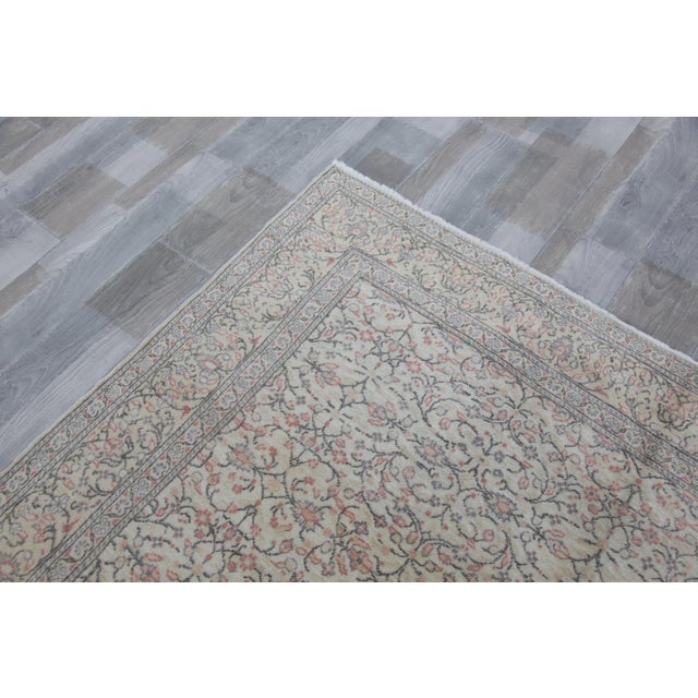 1940s Flower Design Kayseri Rug For Sale - Image 10 of 13