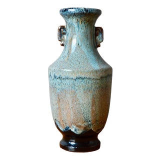 Art Deco Vase in Polychrome Glazed Stoneware, 1960s For Sale