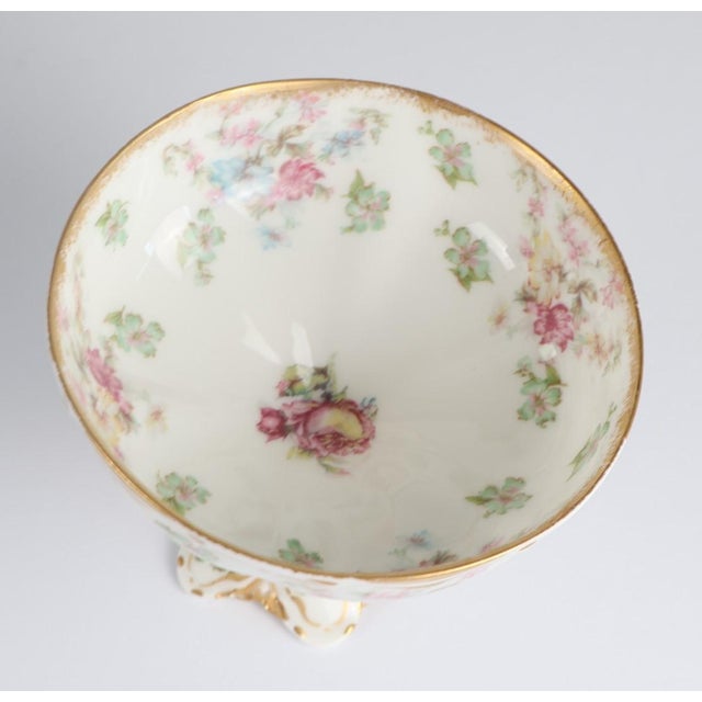 Early 20th Century Early 20th Century Haviland Limoges France Hand-Painted Floral Footed Sherbet Dessert Cups - Set of 5 For Sale - Image 5 of 9