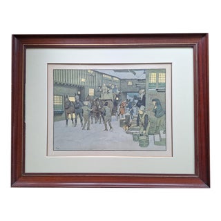 Cecil Aldin, It Snowed on Christmas Eve, 1930, Lithograph, Framed For Sale