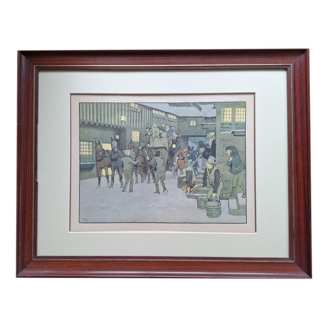 Cecil Aldin, It Snowed on Christmas Eve, 1930, Lithograph, Framed For Sale