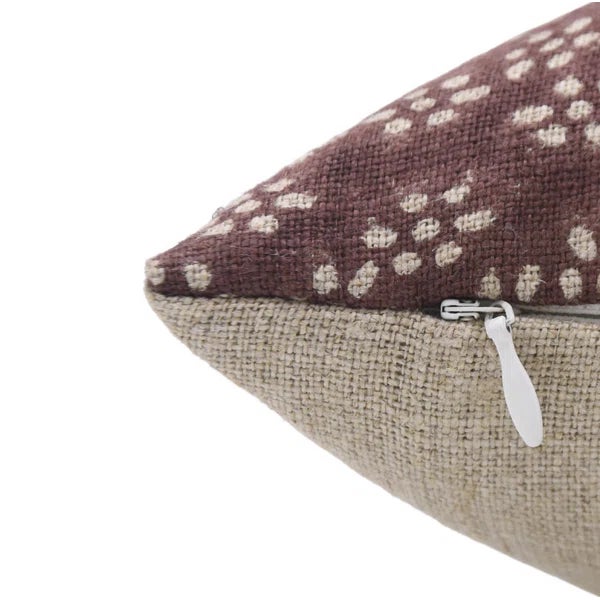 Fabdivine Handcrafted Thick Linen Pillow Cover With Block Prints 24x24 Inch- Ola Vrishti For Sale - Image 4 of 6