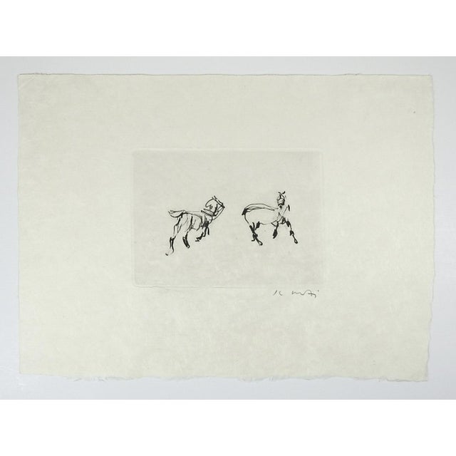 Contemporary Late 20th Century Kaiko Moti Horses in Black Etching For Sale - Image 3 of 3