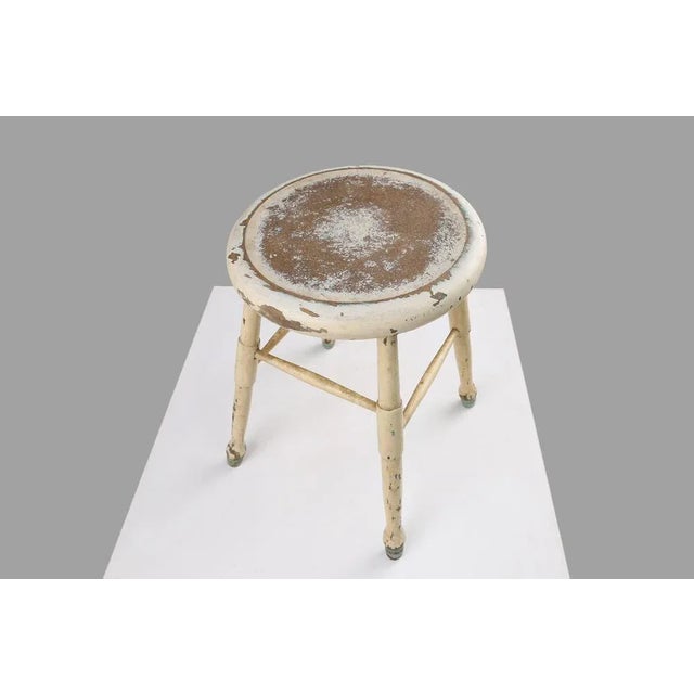 White White Rustic Stool, 1930s For Sale - Image 8 of 11