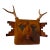 Handcrafted Avant Garde Welded Animal Wall Art Sculpture With Real Antlers: Stunning For Sale