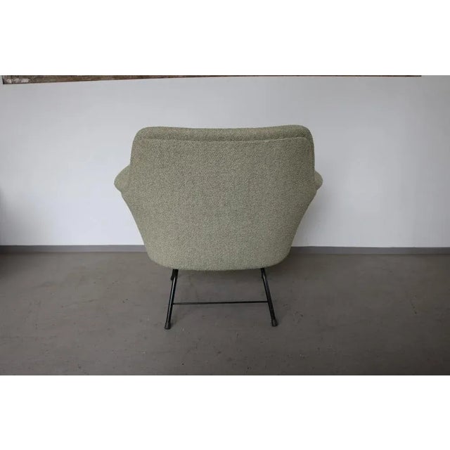 Vintage German Cocktail Chair in Green Boucle, 1950 For Sale - Image 6 of 9