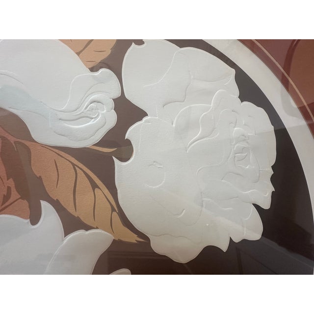Wood David Allgood Embossed Roses Serigraph | Signed Numbered Art Deco Print (1983) For Sale - Image 7 of 12