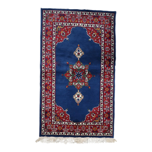 1960s, Vintage Persian Kerman Rug Handmade Wool 3.1' X 5.2'