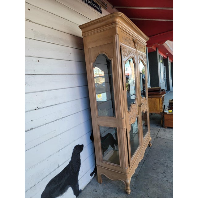 French 1970s Vintage French Style Wood China Cabinet. For Sale - Image 3 of 18