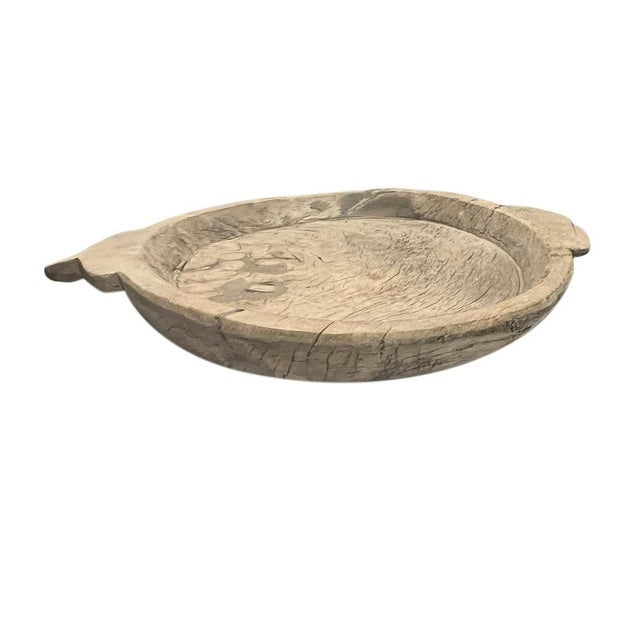 Farmhouse Vintage Wooden Parat Bowl For Sale - Image 3 of 5