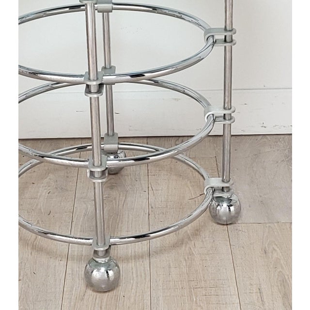 Modern Chrome and Glass Modernist Round Center or Side Table by Jay Spectre, Circa 1980 For Sale - Image 3 of 6