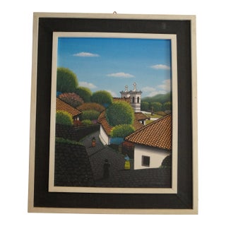 1970s Jose Antonio Velasquez Street Scene Painting For Sale