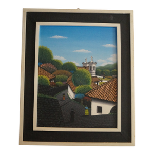 1970s Jose Antonio Velasquez Street Scene Painting