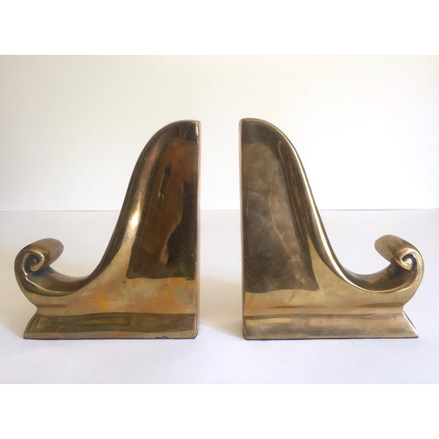 Vintage Mid Century Modern Cast Solid Brass Neoclassical Scroll