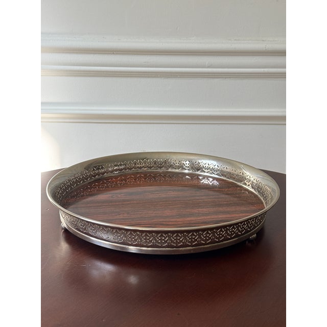 Vintage Silverplate Footed and Formica Tray For Sale In Washington DC - Image 6 of 15