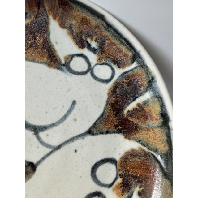 Abstract Vintage Hand-Painted Abstract Nudes Large Ceramic Bowl For Sale - Image 3 of 12