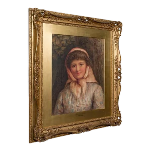 1880's Large Antique Portrait Hb Roberts