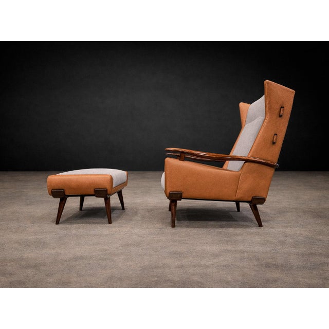 1950s Bergère Lounge Chair and Ottoman in Rosewood by Jorge Zalszupin for L’Atelier, Brazil, 1950s - Lot 737A For Sale - Image 5 of 13