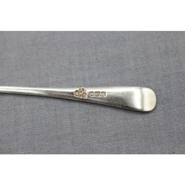 Silver 1923 Anglo-Irish Sterling Silver Coffee Spoons & Sugar Cube Tongs Set in Original Case For Sale - Image 8 of 10