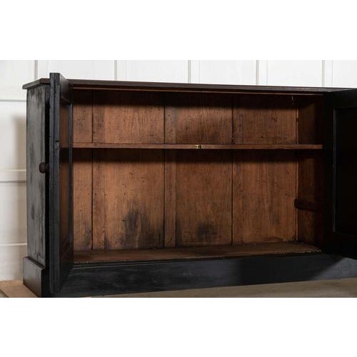 Black 19th Century English Monumental Ebonised Pine Dresser Base, 1870s For Sale - Image 8 of 14