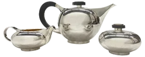 Mid-Century German Sterling Silver Tea Service by Otto Wolter, Set of 3