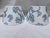 Contemporary Blue and White Decoupage Lamp Shades a Pair For Sale - Image 3 of 12